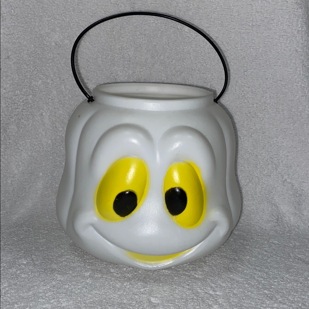 Vintage General Foam Plastics Halloween Ghost Blow Mold Candy Bucket 078-120039
